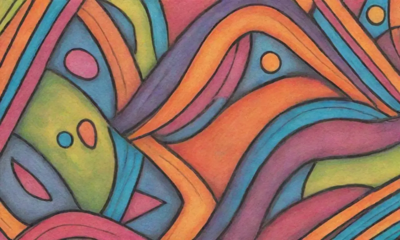 Colores vibrantes, líneas audaces y patrones intrincados crean una composición dinámica y armoniosa
