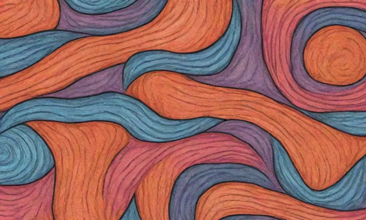 El diseño combina líneas, texturas y colores para crear profundidad y guiar la atención del espectador