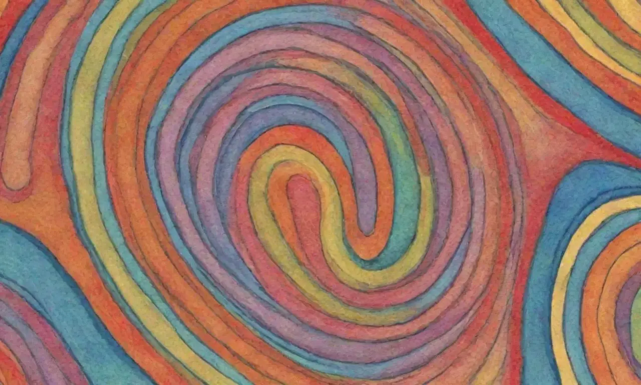 Colores vibrantes y formas orgánicas se combinan en una composición armoniosa y dinámica