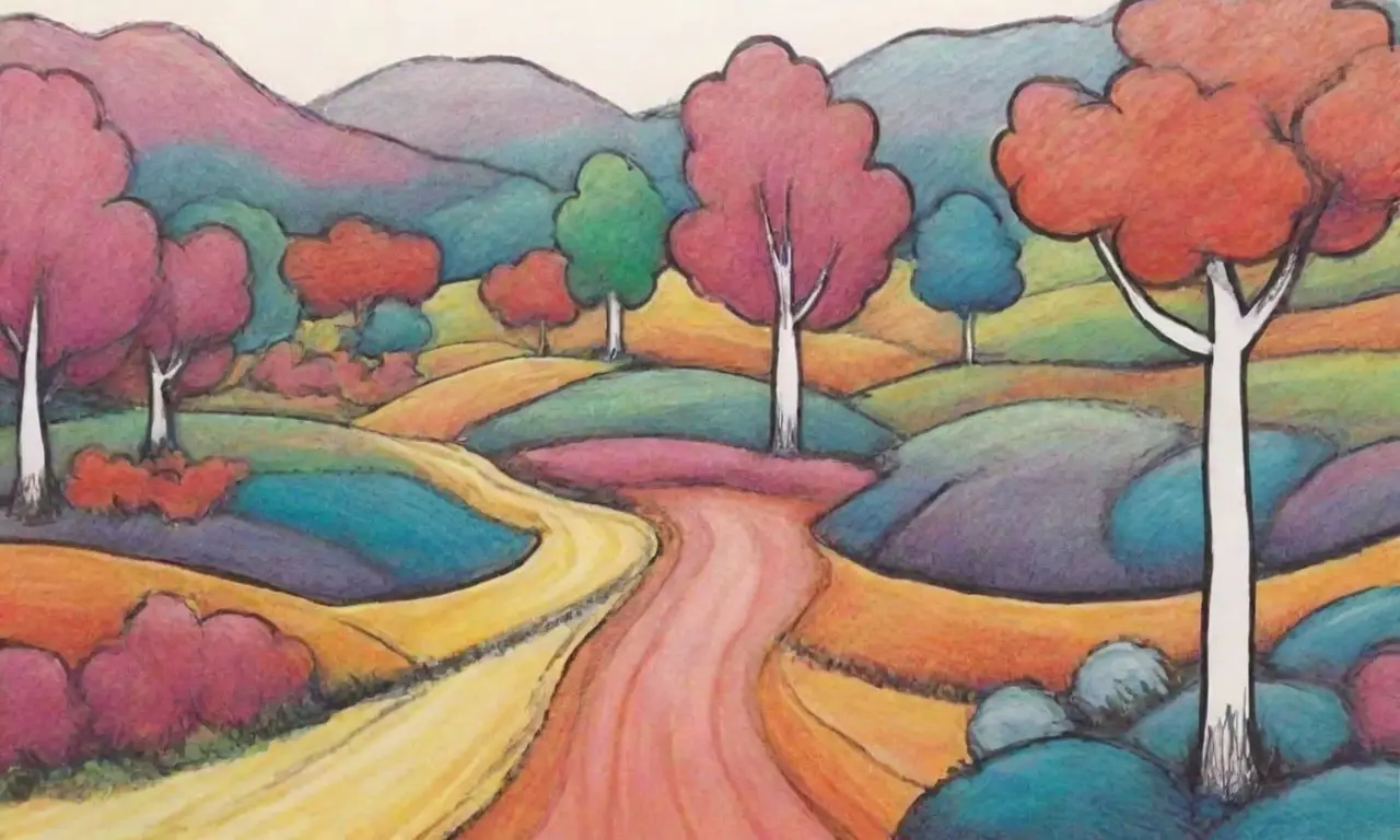 Líneas audaces y colores contrastantes crean una escena vibrante y dinámica