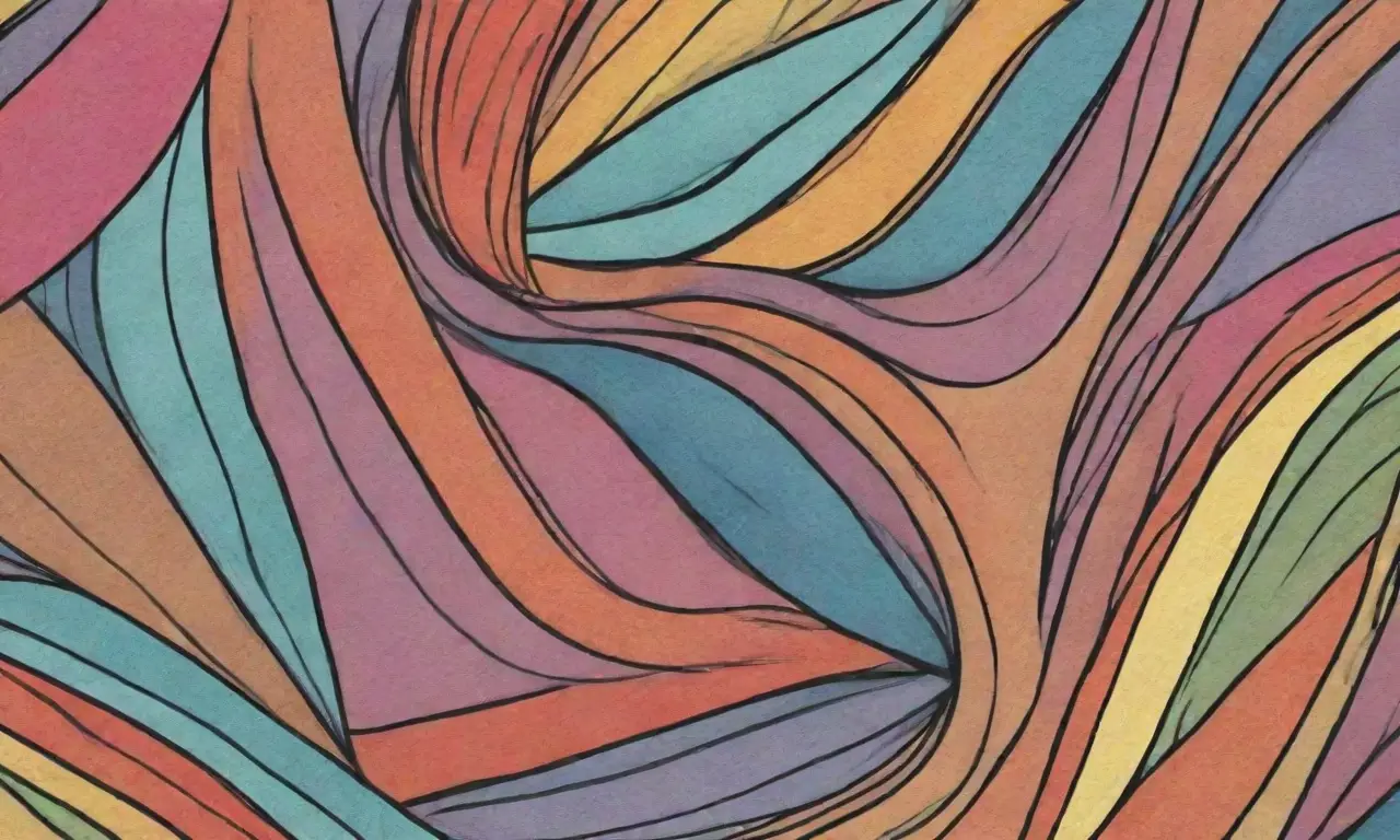 El diseño combina líneas audaces, sombras suaves, texturas intrincadas y colores vibrantes para crear una composición dinámica y atractiva