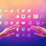Iconos sociales vibrantes y modernos comparten