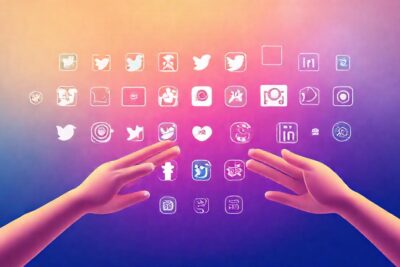 Iconos sociales vibrantes y modernos comparten