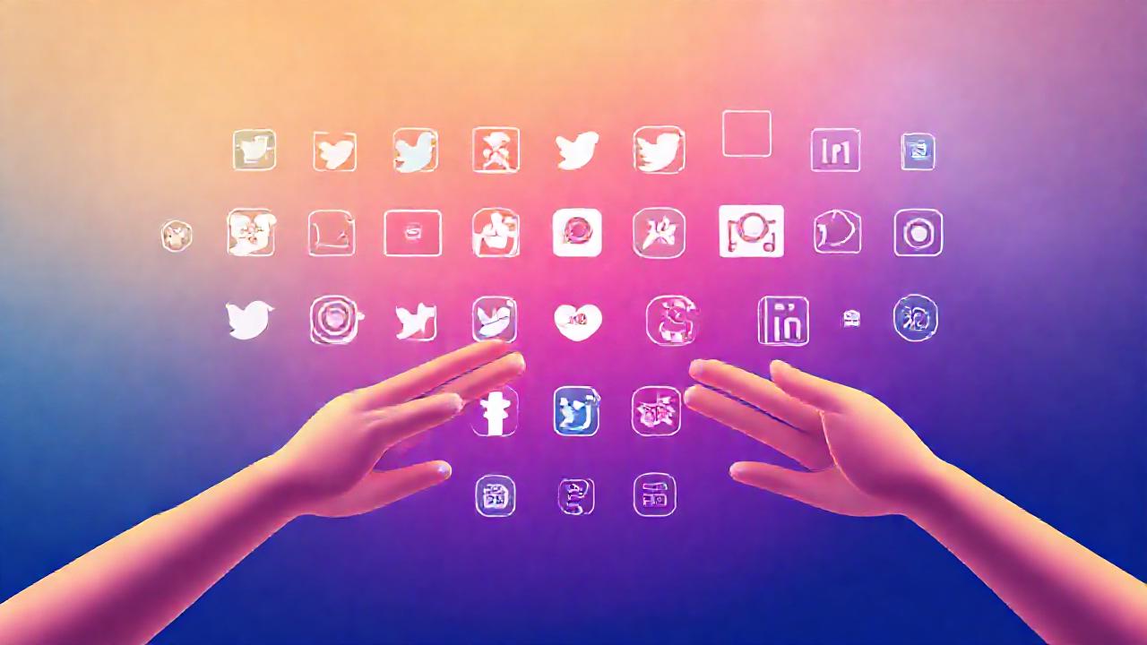 Iconos sociales vibrantes y modernos comparten