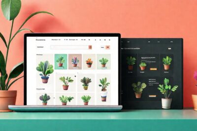 Mockup de tienda online WordPress vibrante