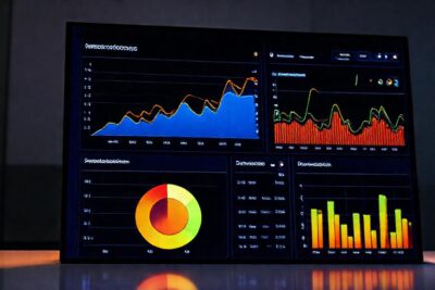 Un panel digital visualiza datos profesionales