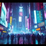 Ciudad cyberpunk vibrante