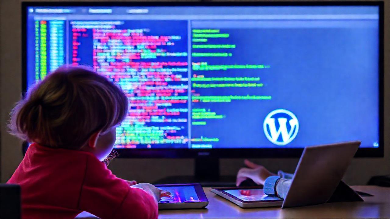 Un estudiante aprende código con tabletas
