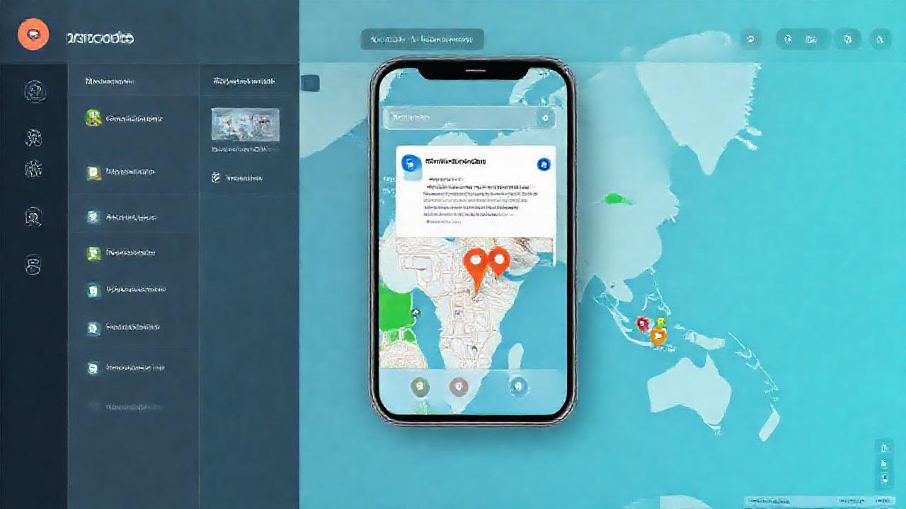 Mapa digital interactivo, diseño moderno y colorido