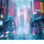 Ciudad cibernética futurista