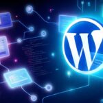 WordPress: interfaz digital futurista y vibrante